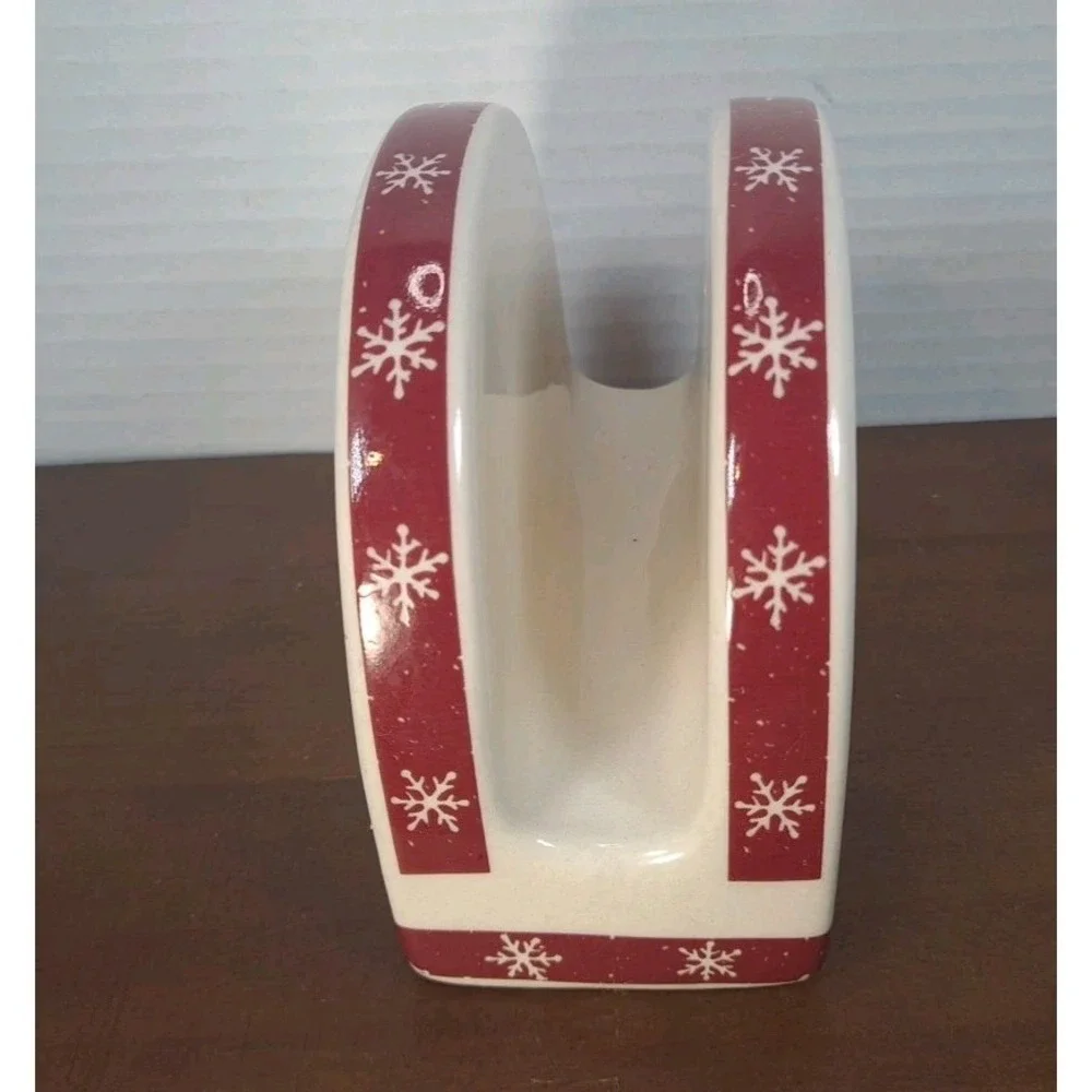 Royal Seasons Stoneware Jolly Snowmen Ceramic Napkin Holder 5